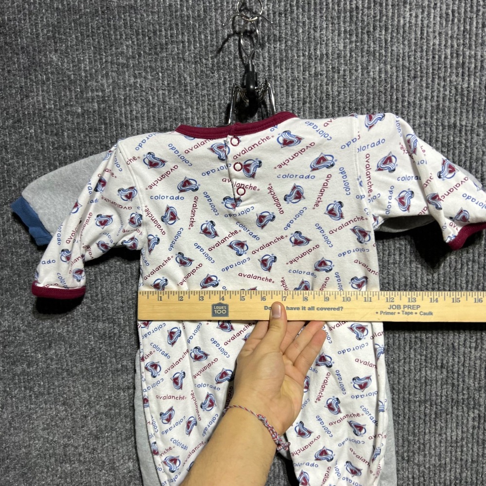Vintage Colorado Avalanche Romper Set Kids 12M Grey White NHL Hockey - Picture 7 of 10